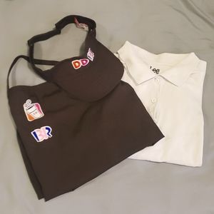 Dunkin uniform + white top ( Halloween Custome )